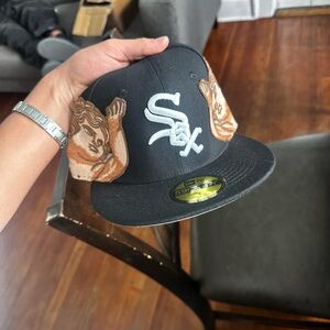 New Era Black Cap with Brown Embroidery